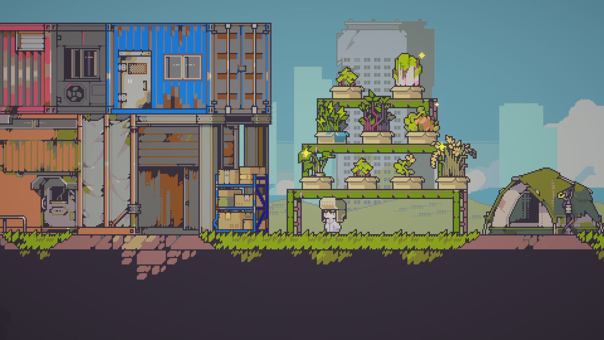 Crops growing in a vertical Doloc Town farm
