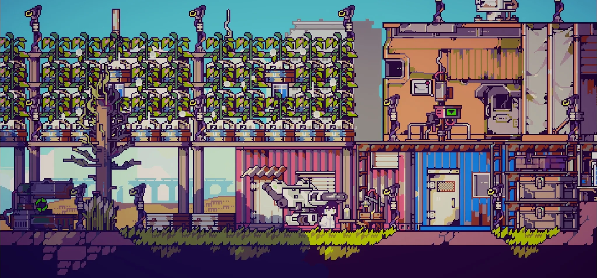 Doloc Town pixel-art farm and wasteland exploration
